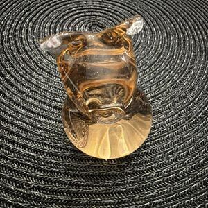 Murano Style Glass Hand Blown Pig Figurine Amber Unique Trinket